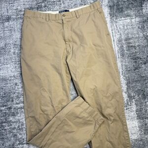 VTG Polo Ralph Lauren Pants Men 36x32 (33x31) Khaki Straight Trouser Old Money